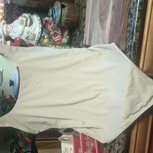 A New Women's Tan Round Neck Bodysuit Size L By Suuksess